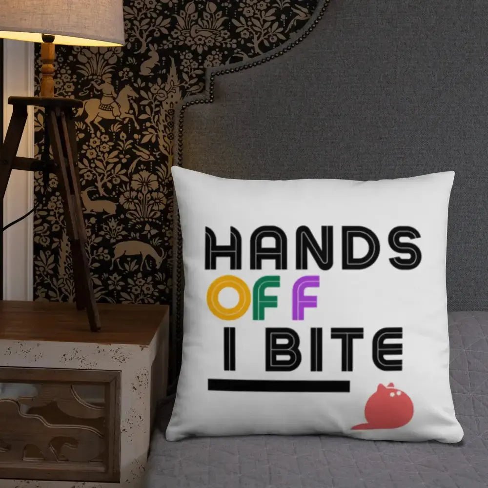 Hands Off I Bite Pillow - FloofChonk
