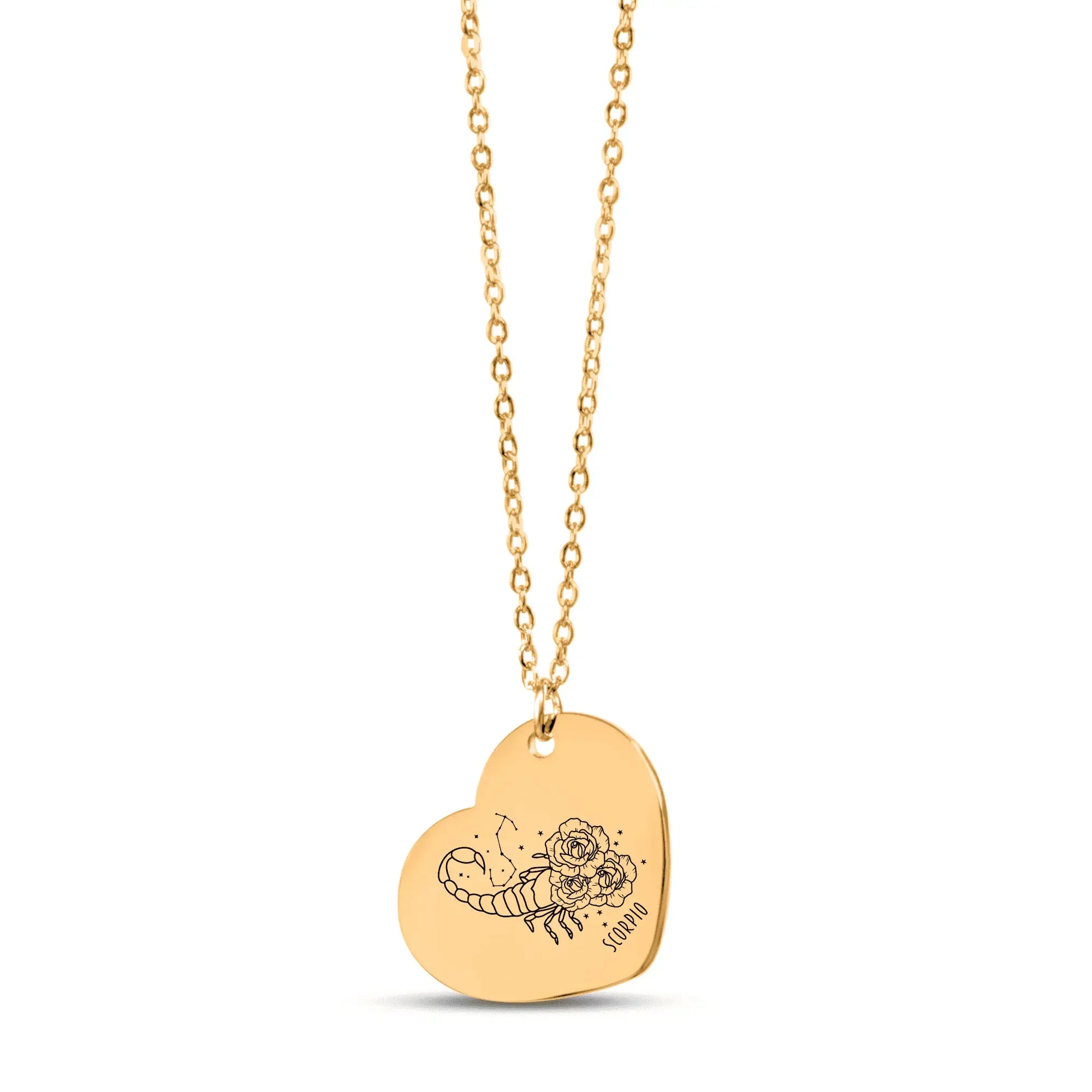 Scorpio Zodiac Sign Heart Necklace - FloofChonk