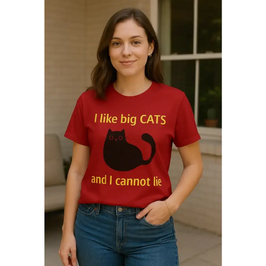 I Like Big Cats T-Shirt, Funny Cat Lover Tee, Gift for Cat Owners - FloofChonk