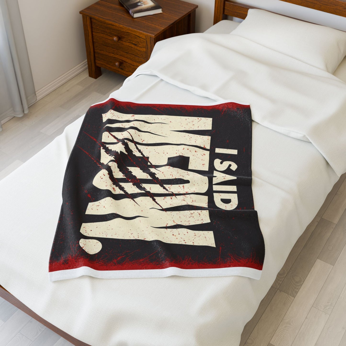 I Said Meow! Blanket | Shadow Typography, 3D Text Design - FloofChonk
