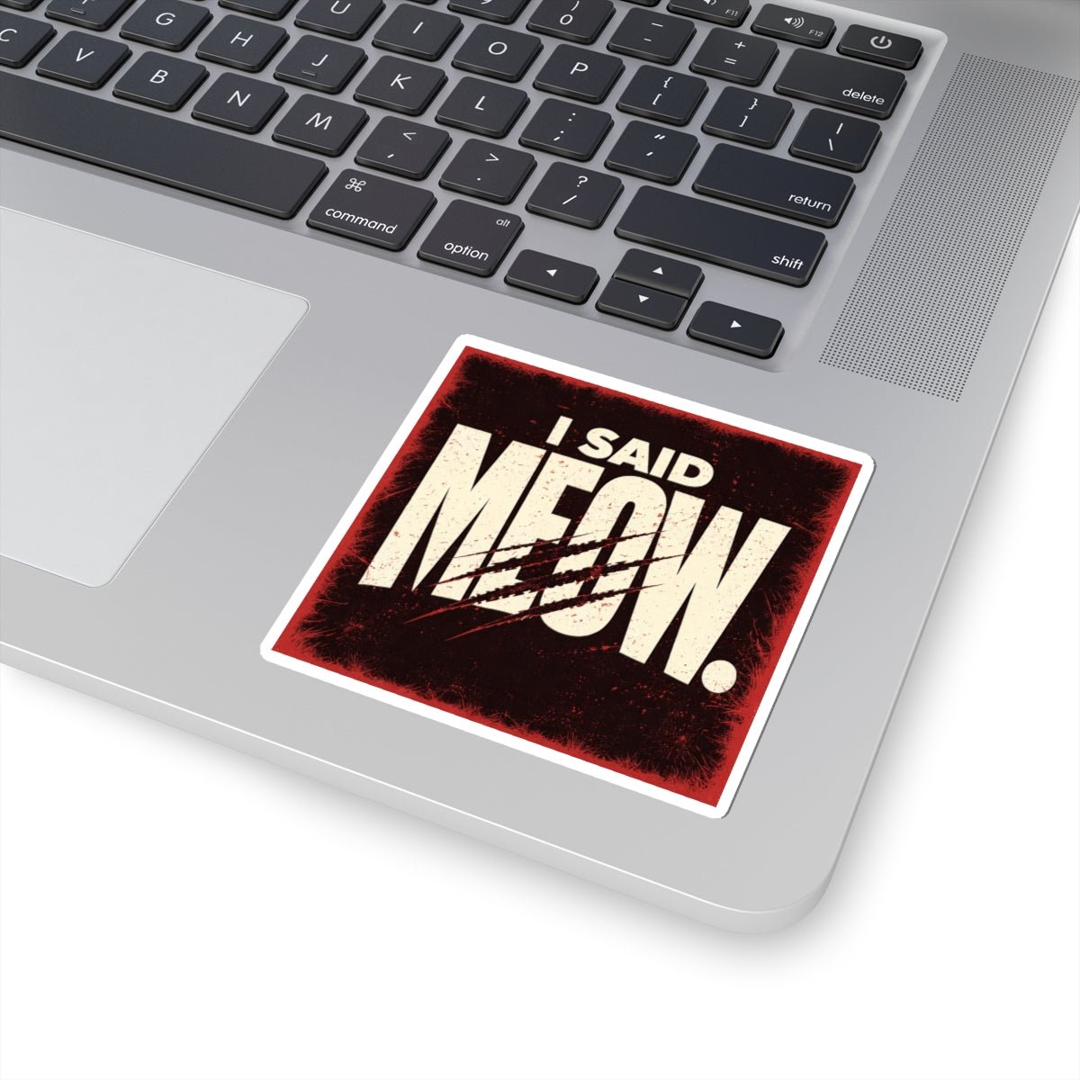 I Said Meow! Sticker | Shadow Typography, 3D Optical Text - FloofChonk