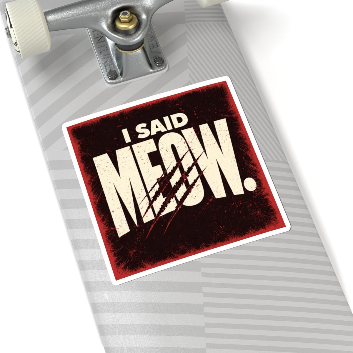 I Said Meow! Sticker | Shadow Typography, 3D Optical Text - FloofChonk