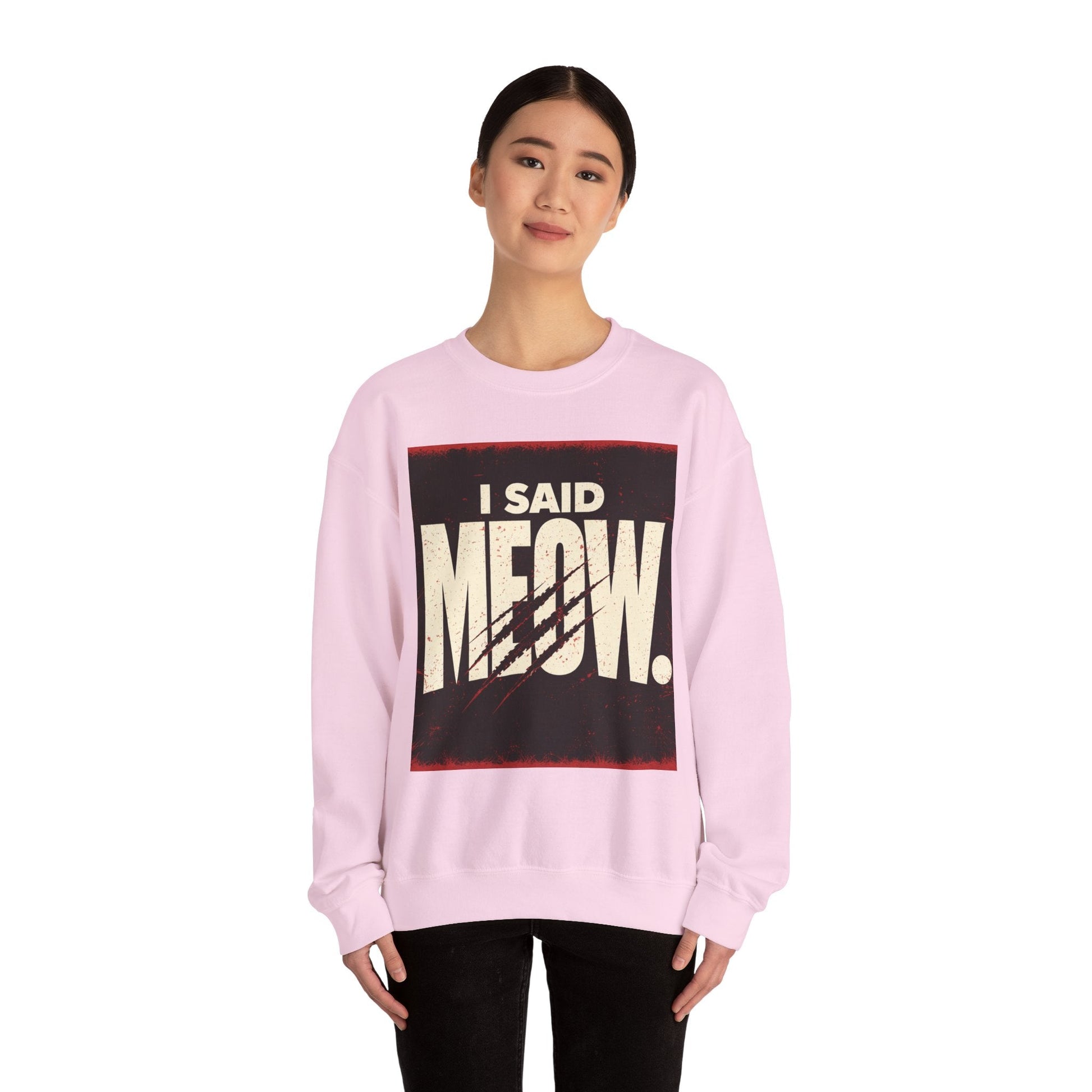 I Said Meow Sweatshirt | shadow typography shirt, 3D simple text - FloofChonk