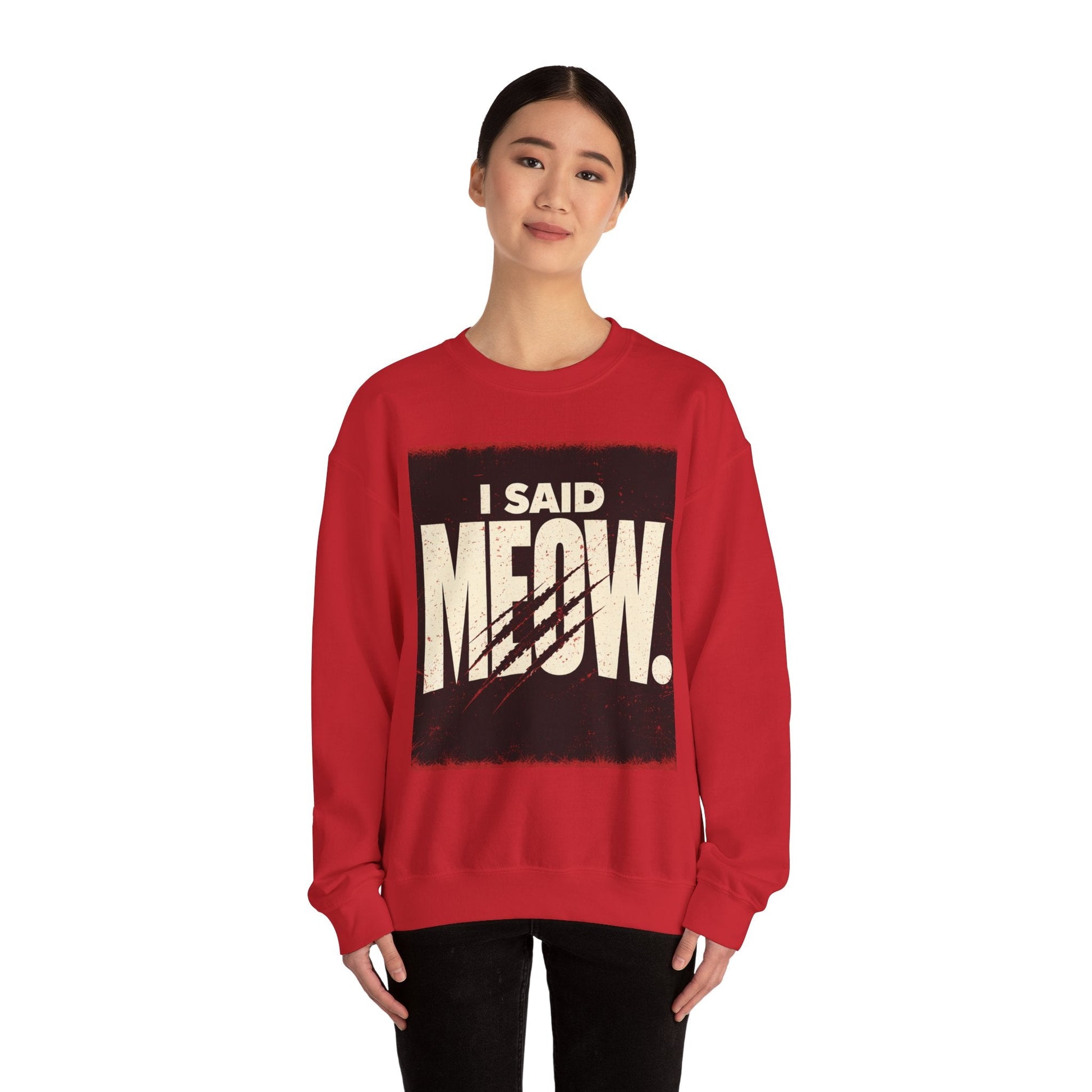 I Said Meow Sweatshirt | shadow typography shirt, 3D simple text - FloofChonk