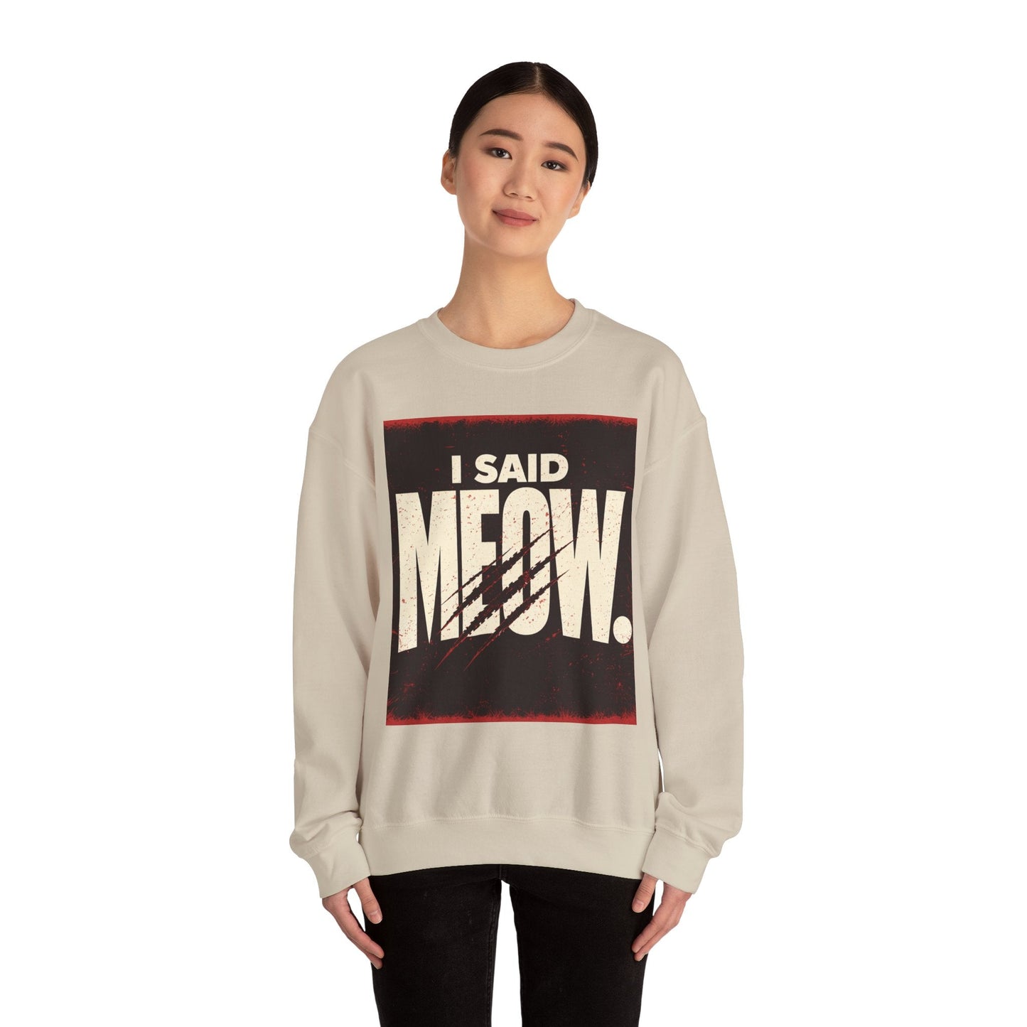 I Said Meow Sweatshirt | shadow typography shirt, 3D simple text - FloofChonk