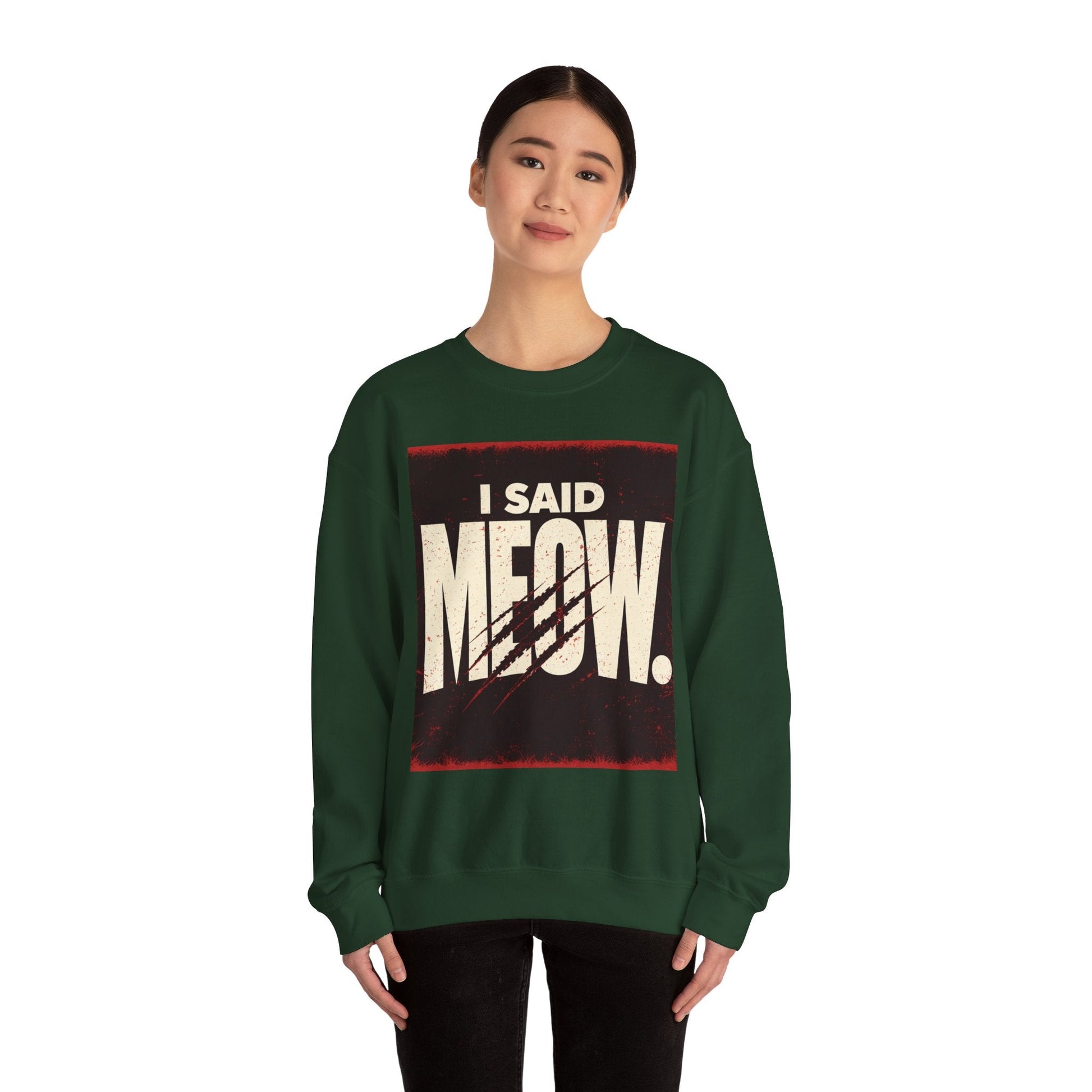 I Said Meow Sweatshirt | shadow typography shirt, 3D simple text - FloofChonk