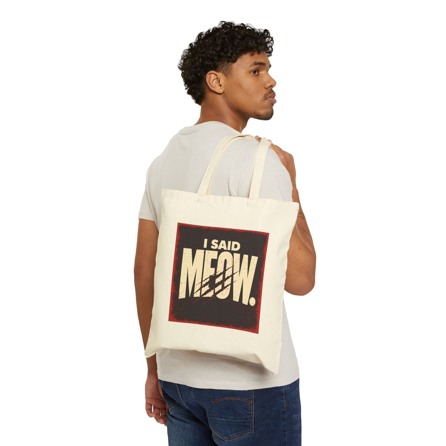 I Said Meow! Tote | Shadow Typography, 3D Text - FloofChonk