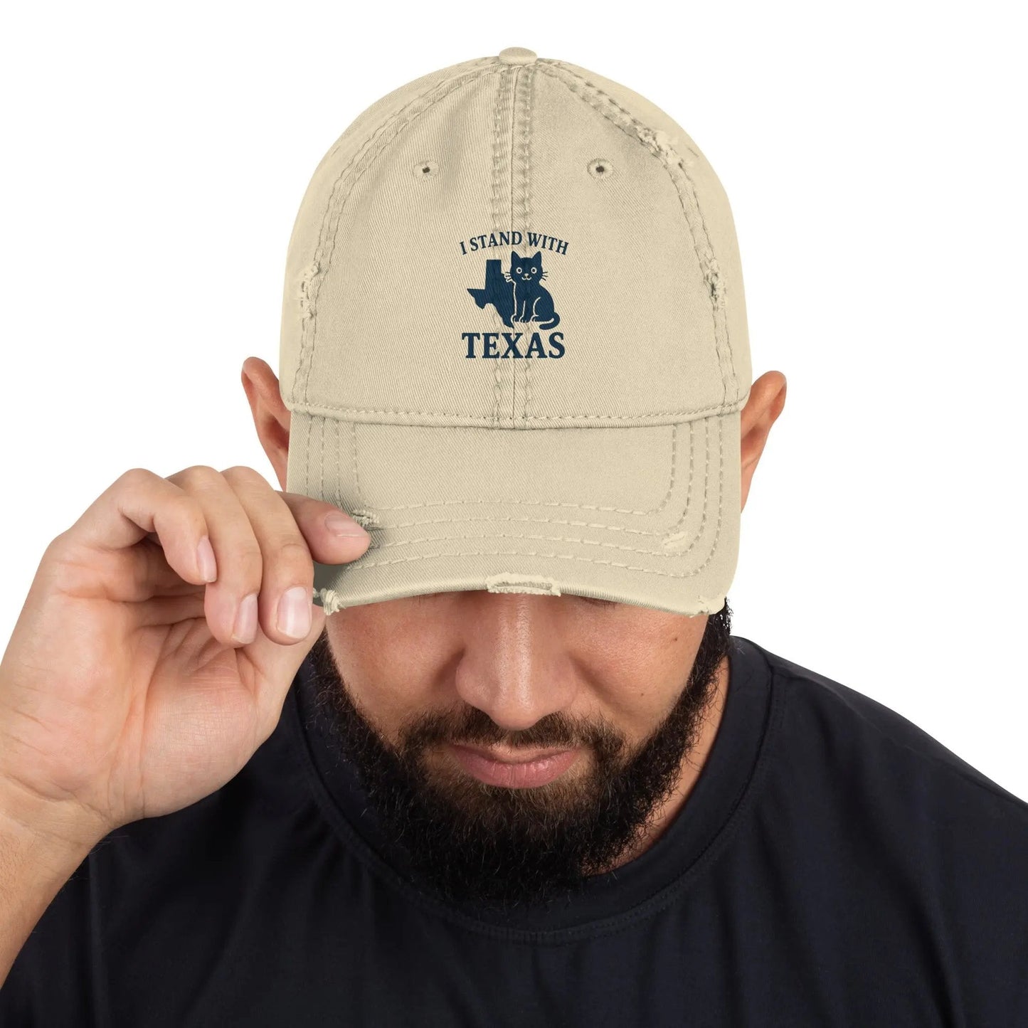 I Stand with Texas Distressed Dad Hat - FloofChonk
