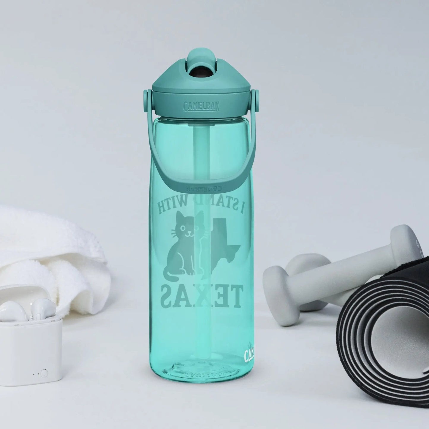 I Stand with Texas Flip Straw Water Bottle - FloofChonk