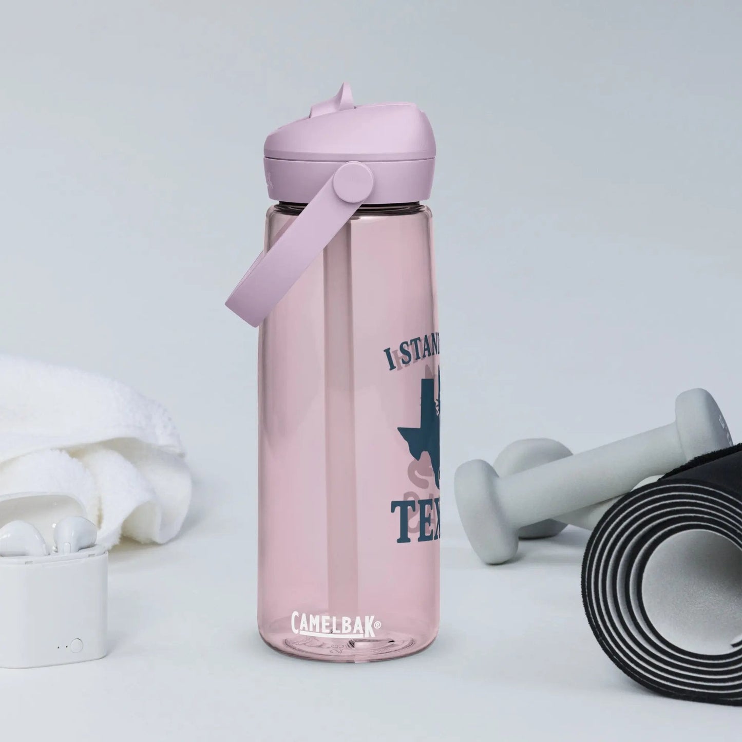 I Stand with Texas Flip Straw Water Bottle - FloofChonk