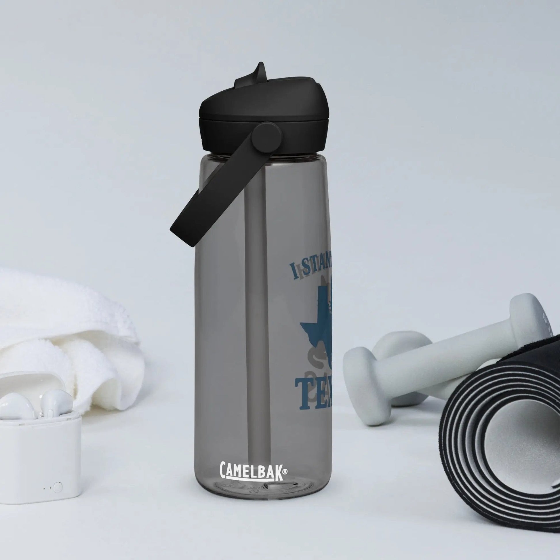 I Stand with Texas Flip Straw Water Bottle - FloofChonk