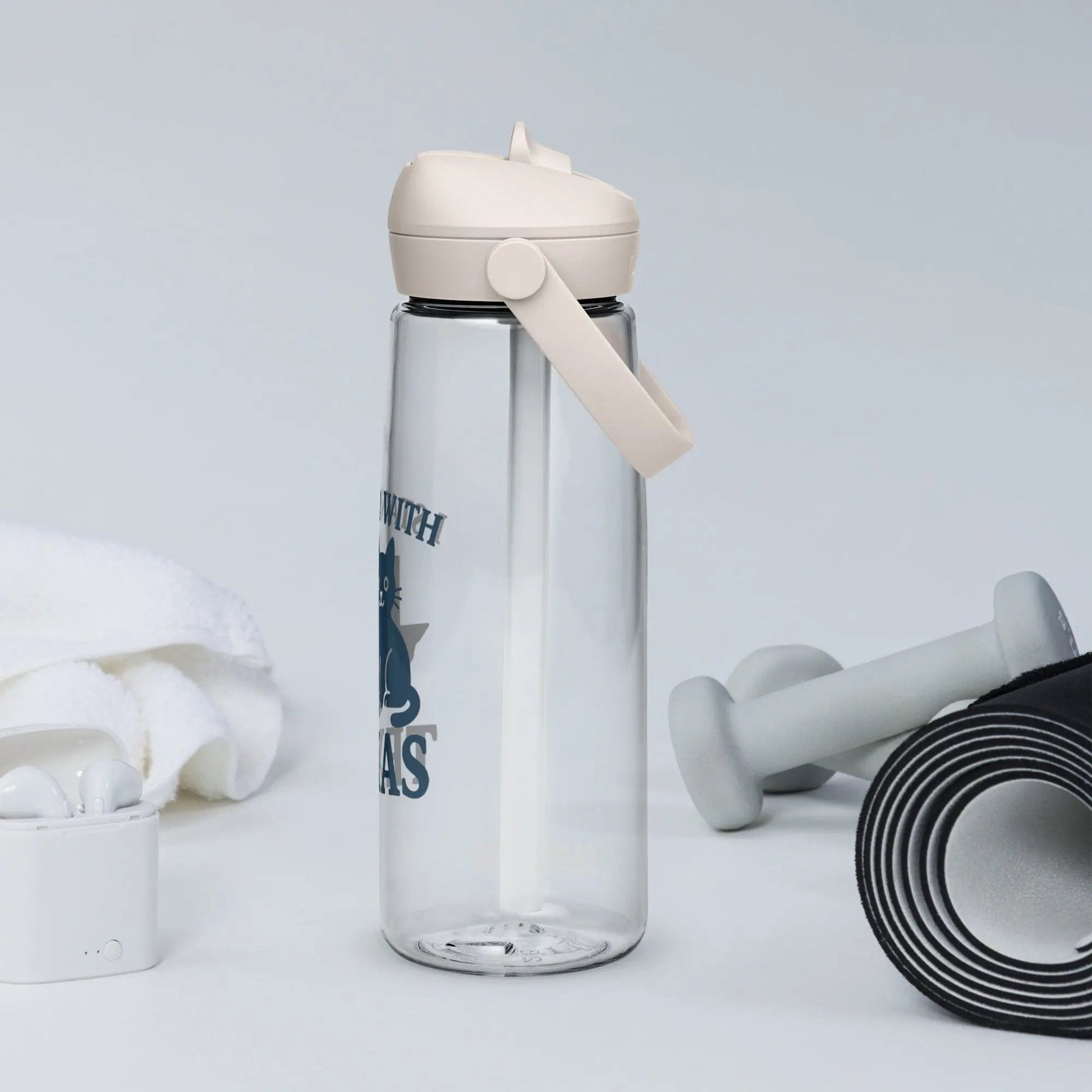 I Stand with Texas Flip Straw Water Bottle - FloofChonk