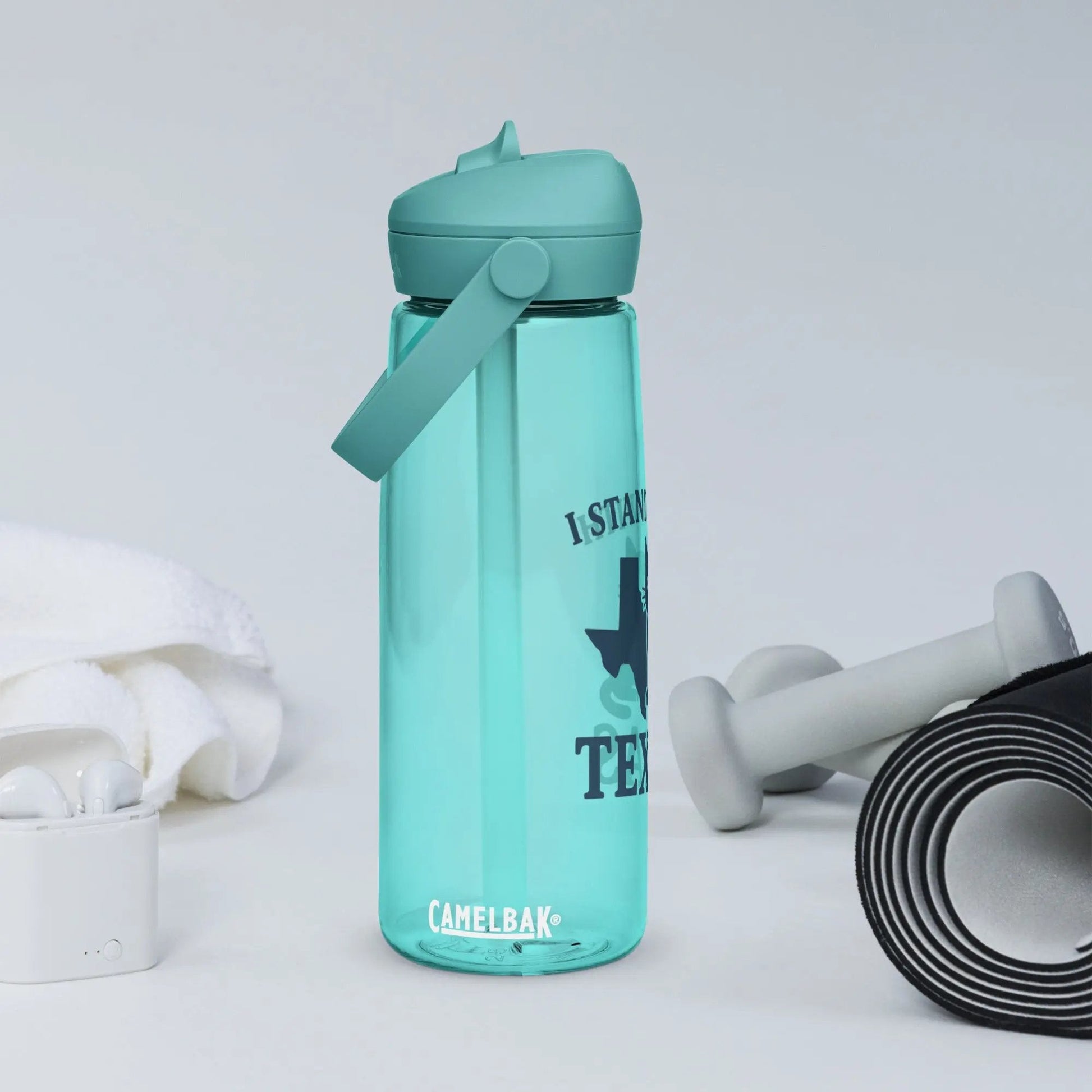 I Stand with Texas Flip Straw Water Bottle - FloofChonk