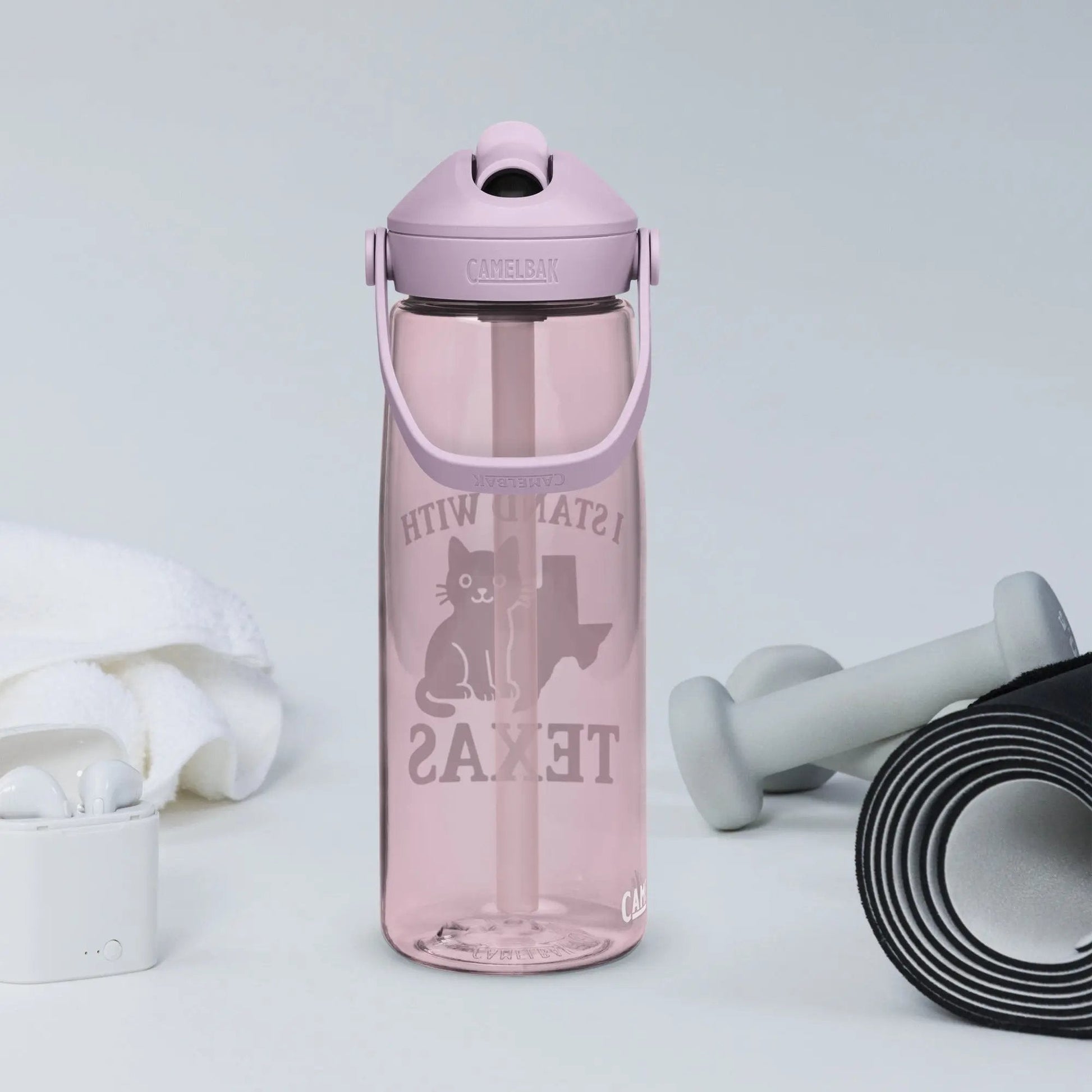 I Stand with Texas Flip Straw Water Bottle - FloofChonk