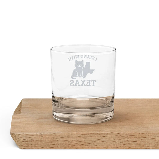 I stand with Texas rocks glass - FloofChonk