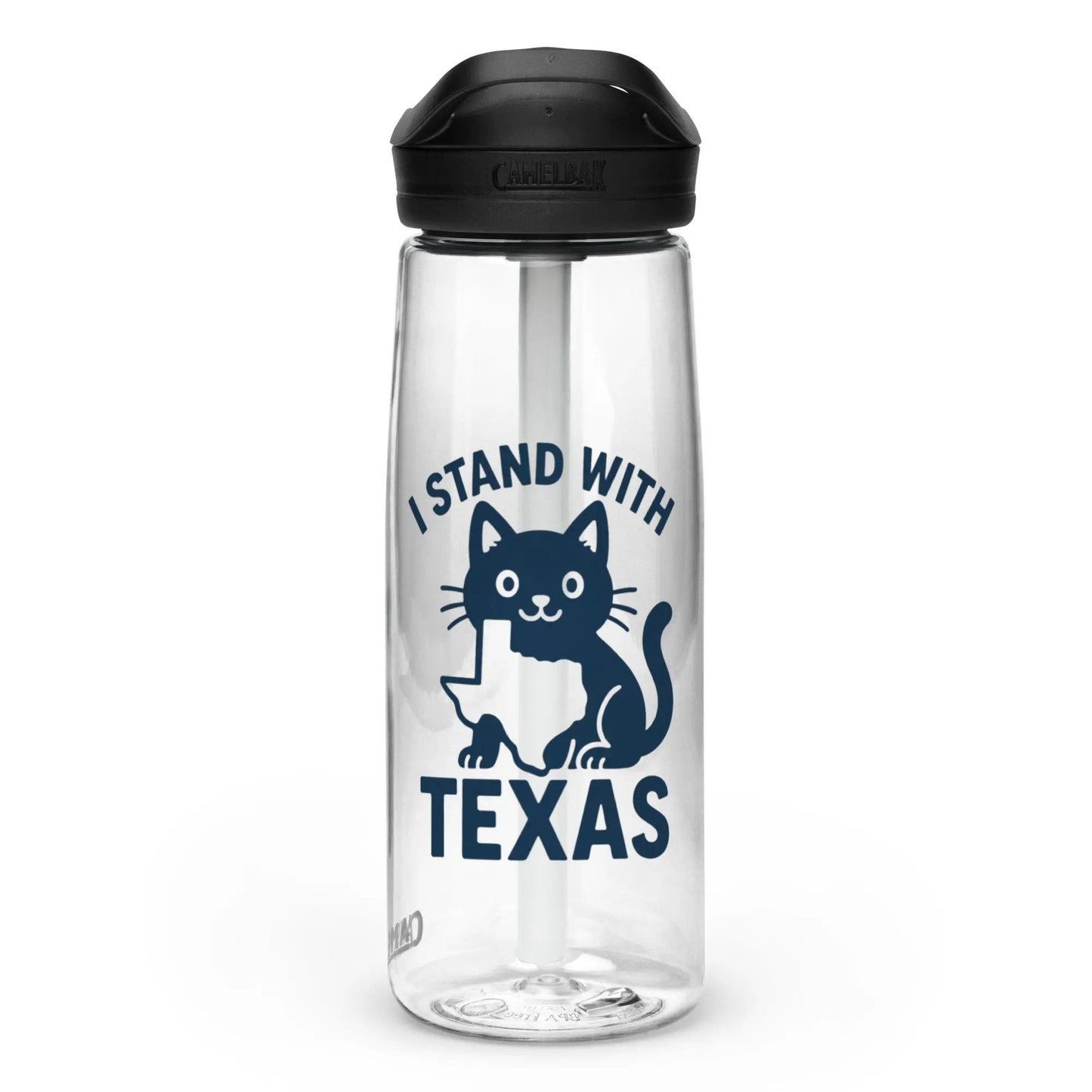 I stand with Texas sports water bottle - FloofChonk