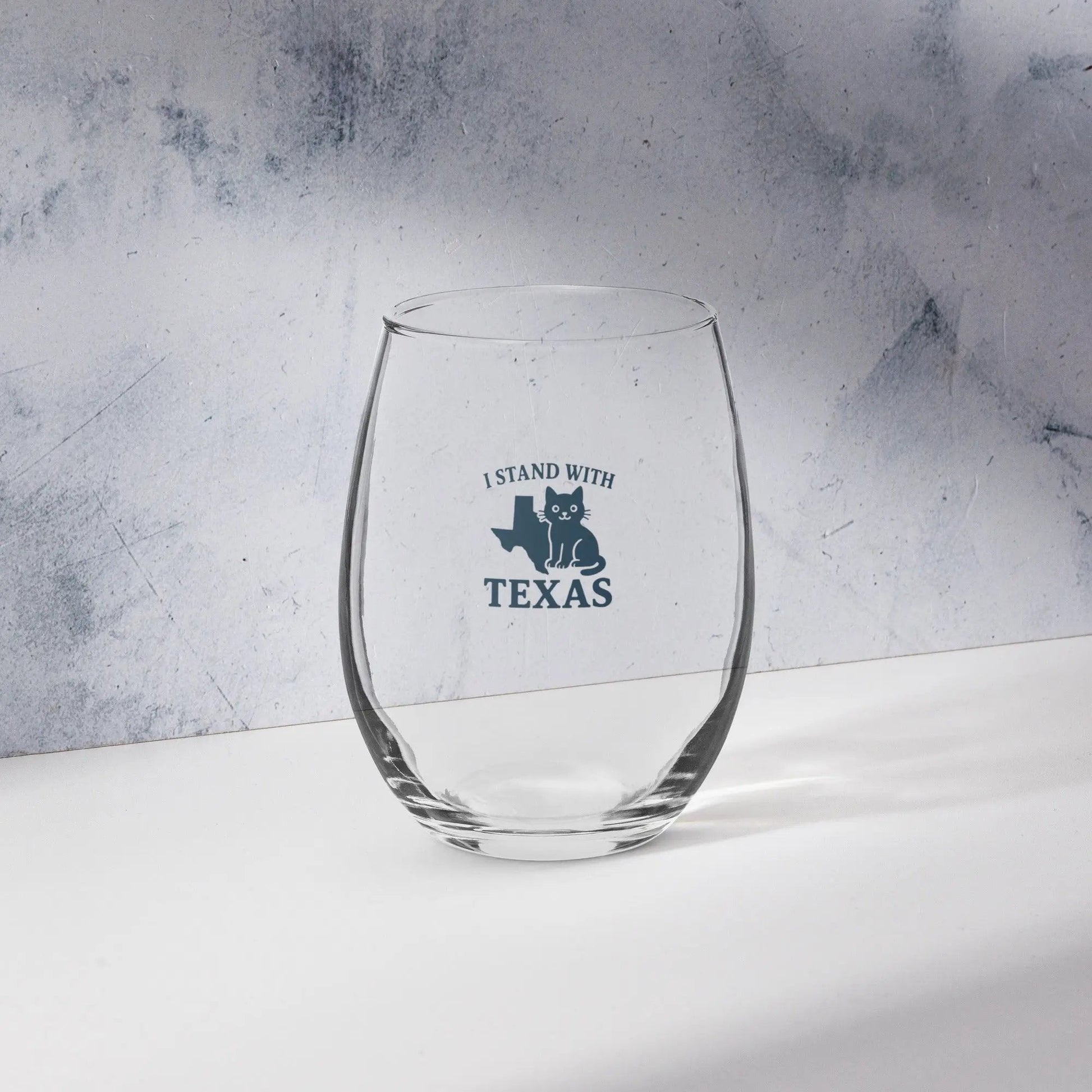 I Stand with Texas Stemless Wine Glass - FloofChonk