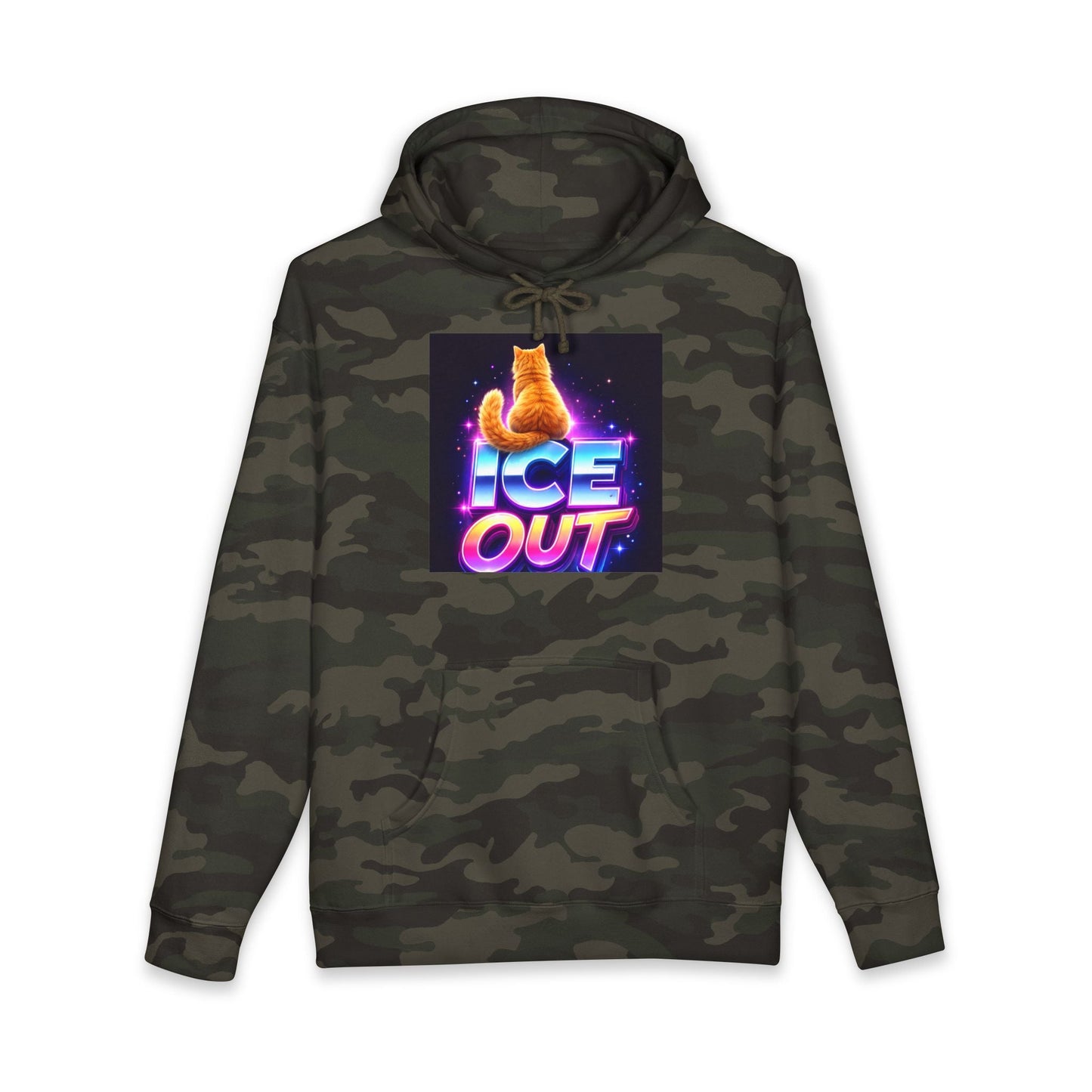 Ice Out Hoodie — Retro Neon Cat Graphic Hoodie - FloofChonk