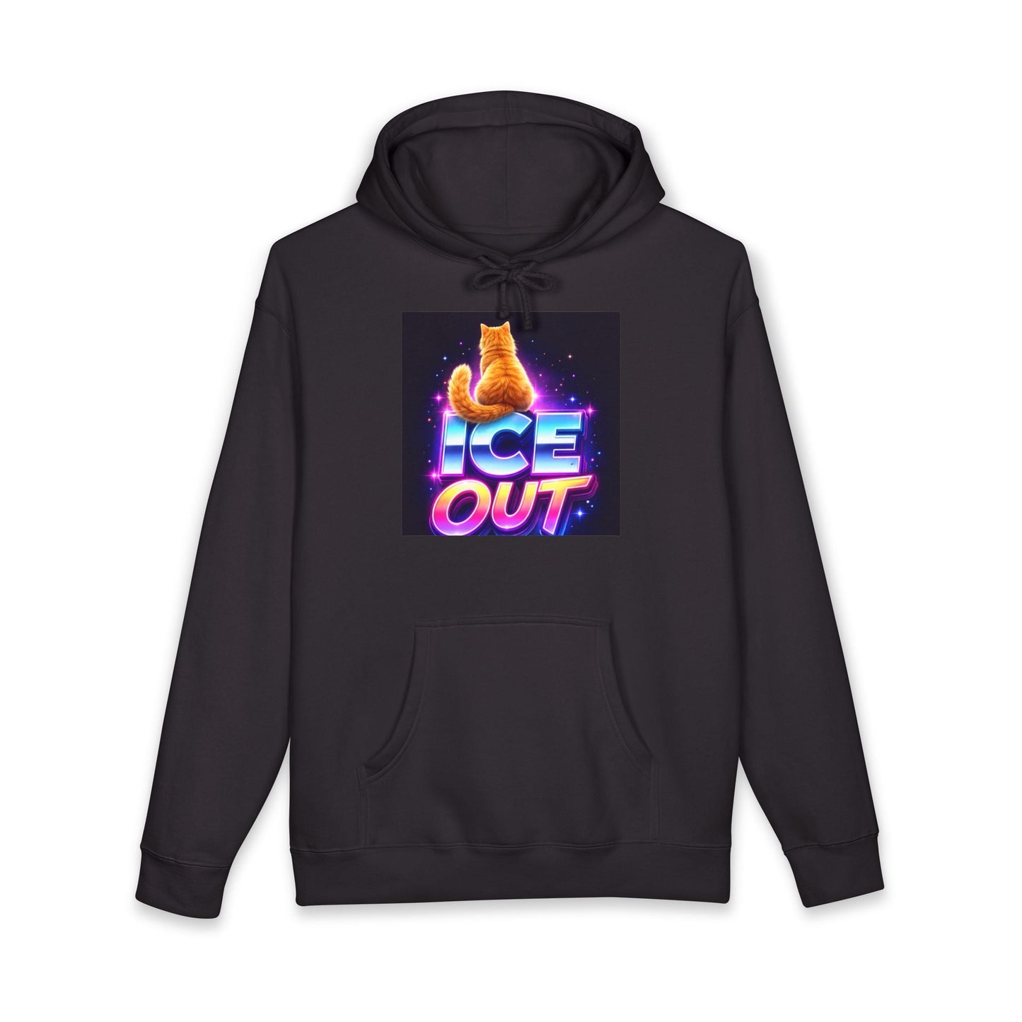 Ice Out Hoodie — Retro Neon Cat Graphic Hoodie - FloofChonk