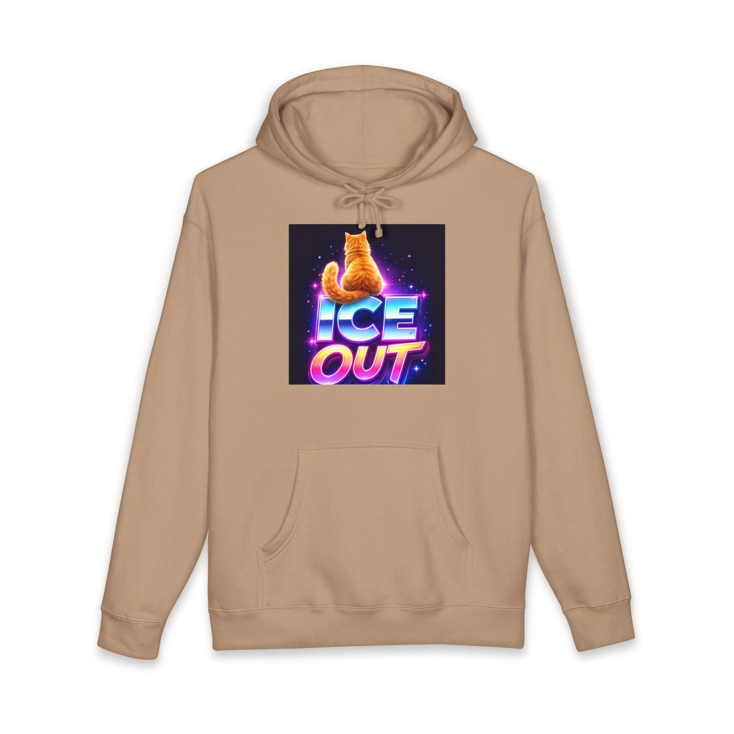 Ice Out Hoodie — Retro Neon Cat Graphic Hoodie - FloofChonk