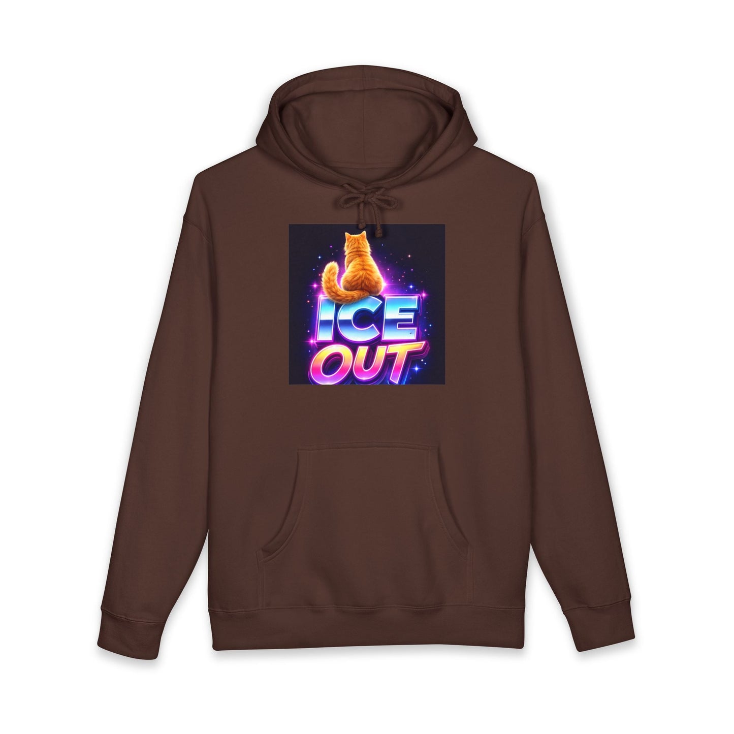 Ice Out Hoodie — Retro Neon Cat Graphic Hoodie - FloofChonk
