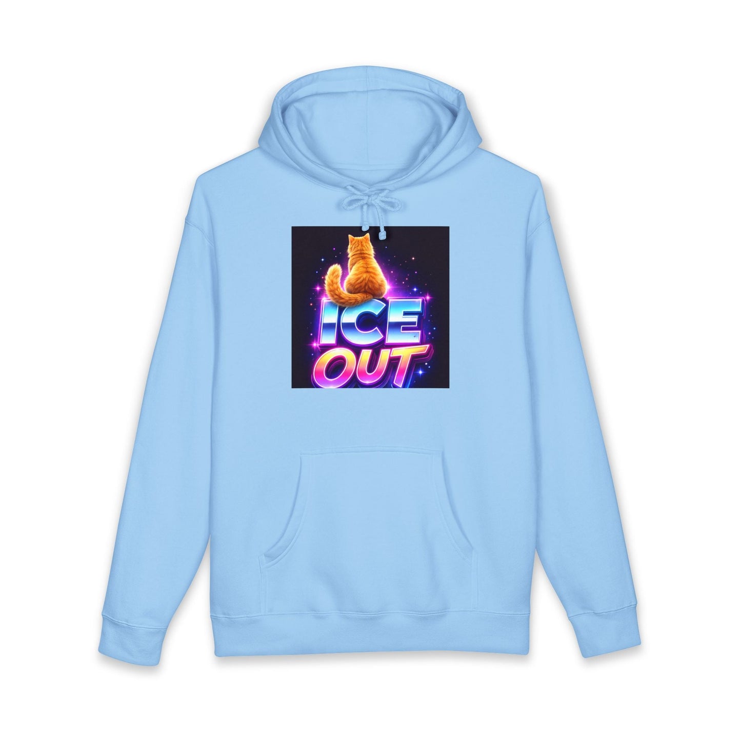 Ice Out Hoodie — Retro Neon Cat Graphic Hoodie - FloofChonk