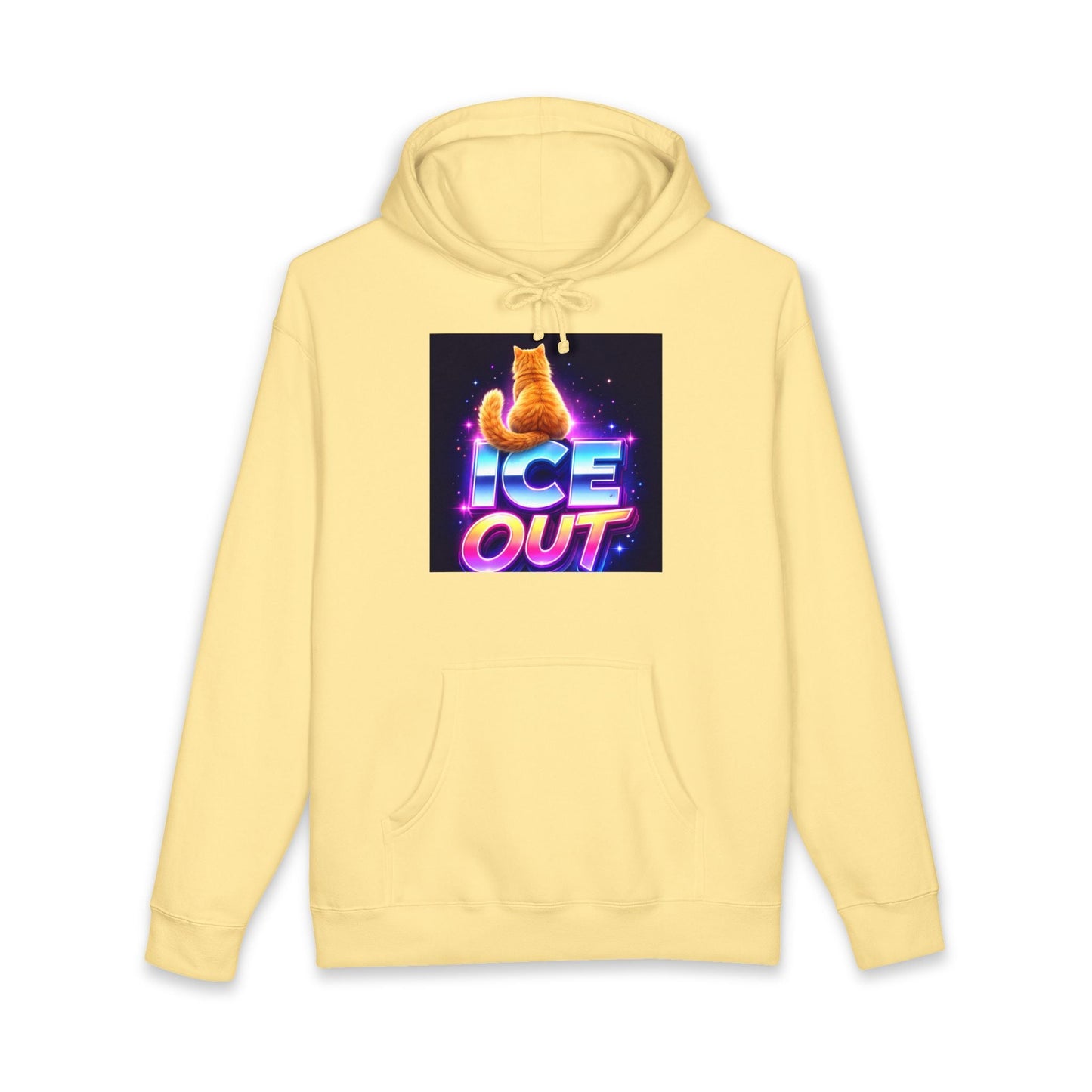 Ice Out Hoodie — Retro Neon Cat Graphic Hoodie - FloofChonk