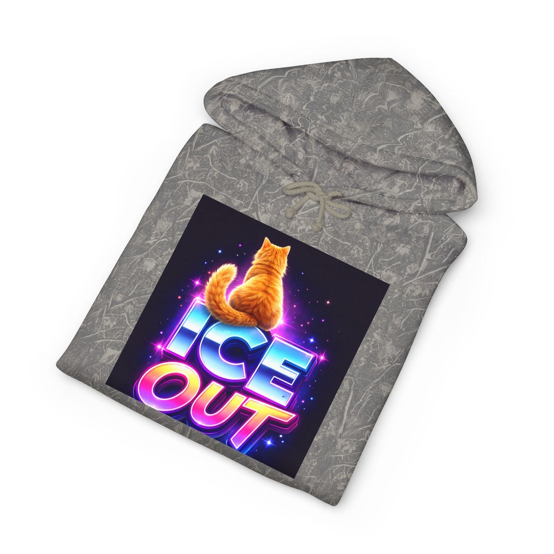 Ice Out Hoodie — Retro Neon Cat Graphic Hoodie - FloofChonk