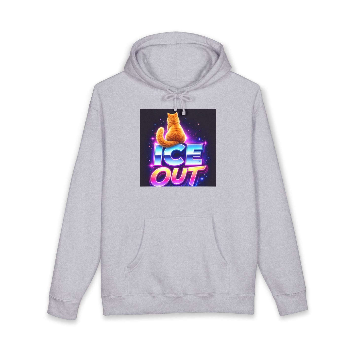 Ice Out Hoodie — Retro Neon Cat Graphic Hoodie - FloofChonk