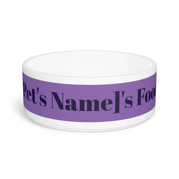 Custom Purple Personalized Pet Name Bowl
