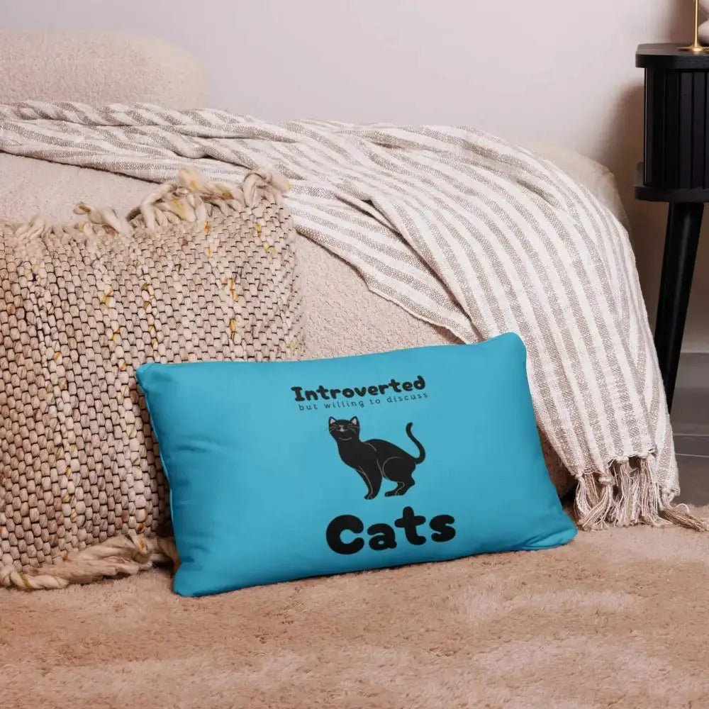 Introverted but Willing to Discuss Cats Basic Pillow - FloofChonk