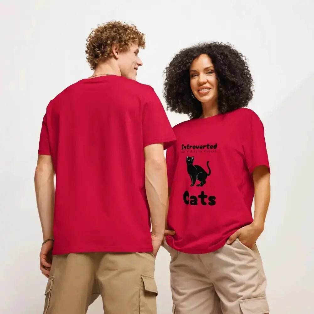 Introverted but Willing to Discuss Cats Funny T-shirt for Cat Lovers - FloofChonk