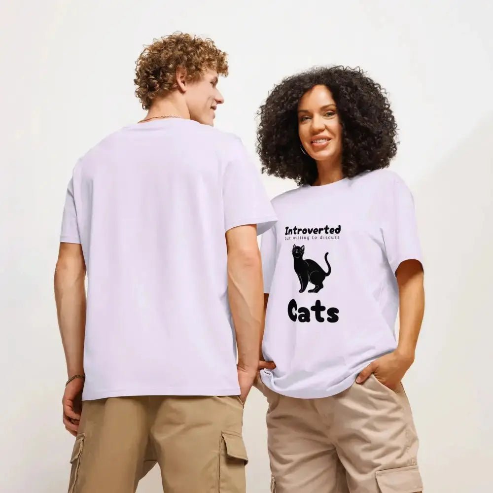 Introverted but Willing to Discuss Cats Funny T-shirt for Cat Lovers - FloofChonk