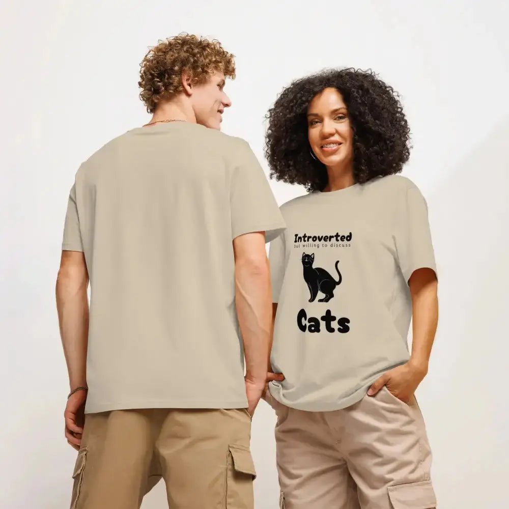 Introverted but Willing to Discuss Cats Funny T-shirt for Cat Lovers - FloofChonk