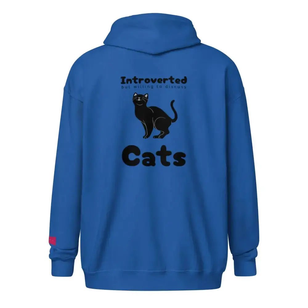 Introverted But Willing To Discuss Cats Zip Hoodie - FloofChonk