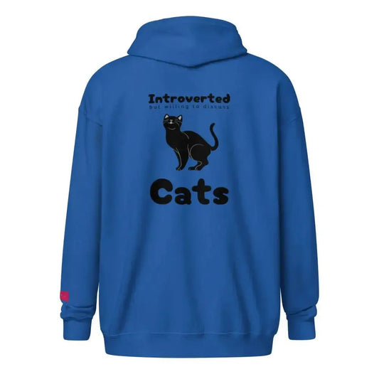 Introverted But Willing To Discuss Cats Zip Hoodie - FloofChonk