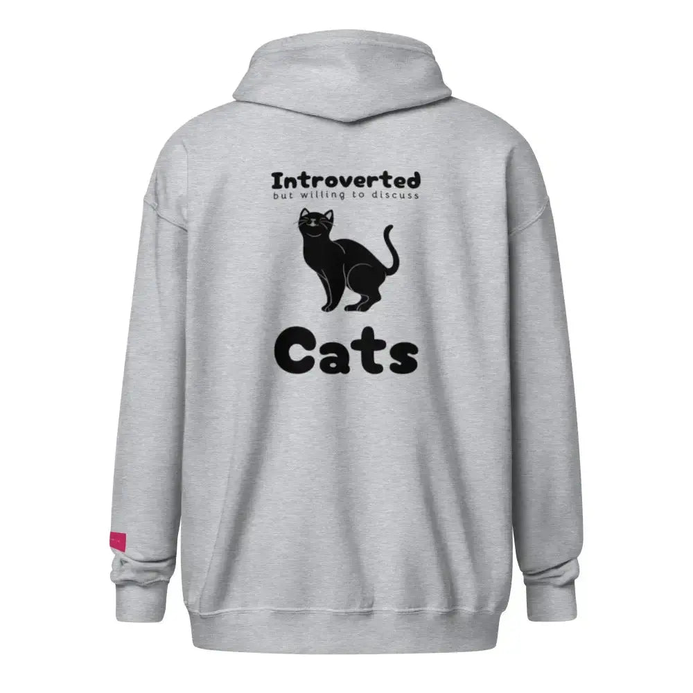 Introverted But Willing To Discuss Cats Zip Hoodie - FloofChonk