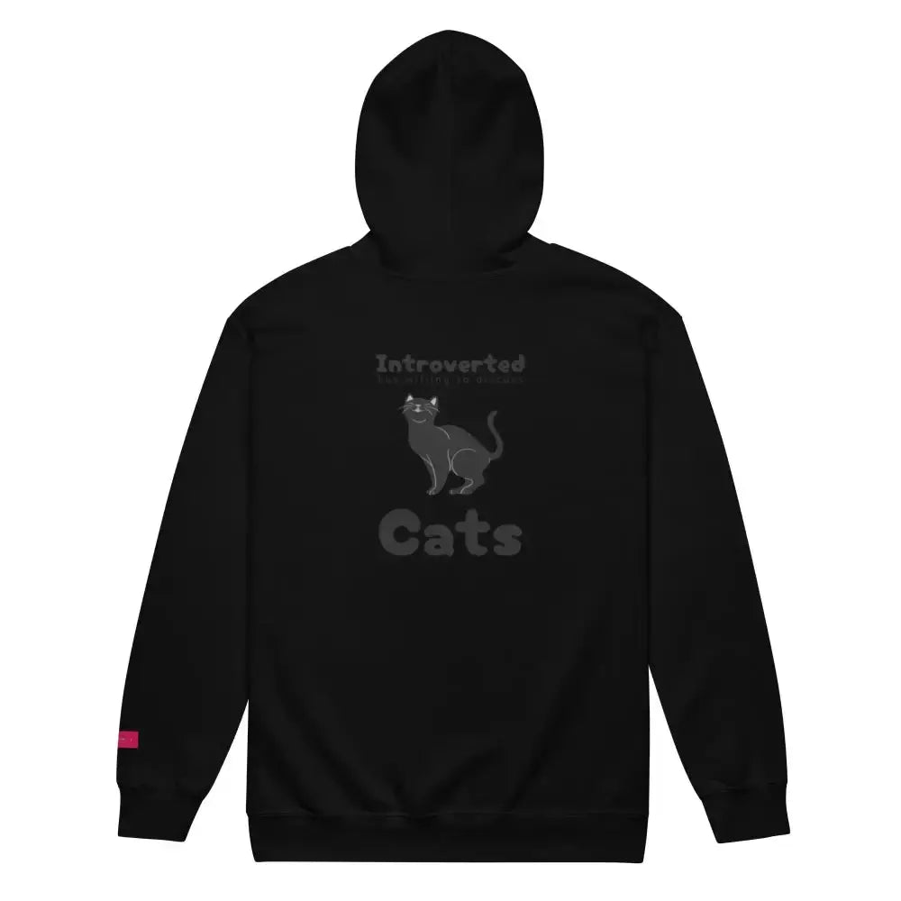 Introverted But Willing To Discuss Cats Zip Hoodie - FloofChonk