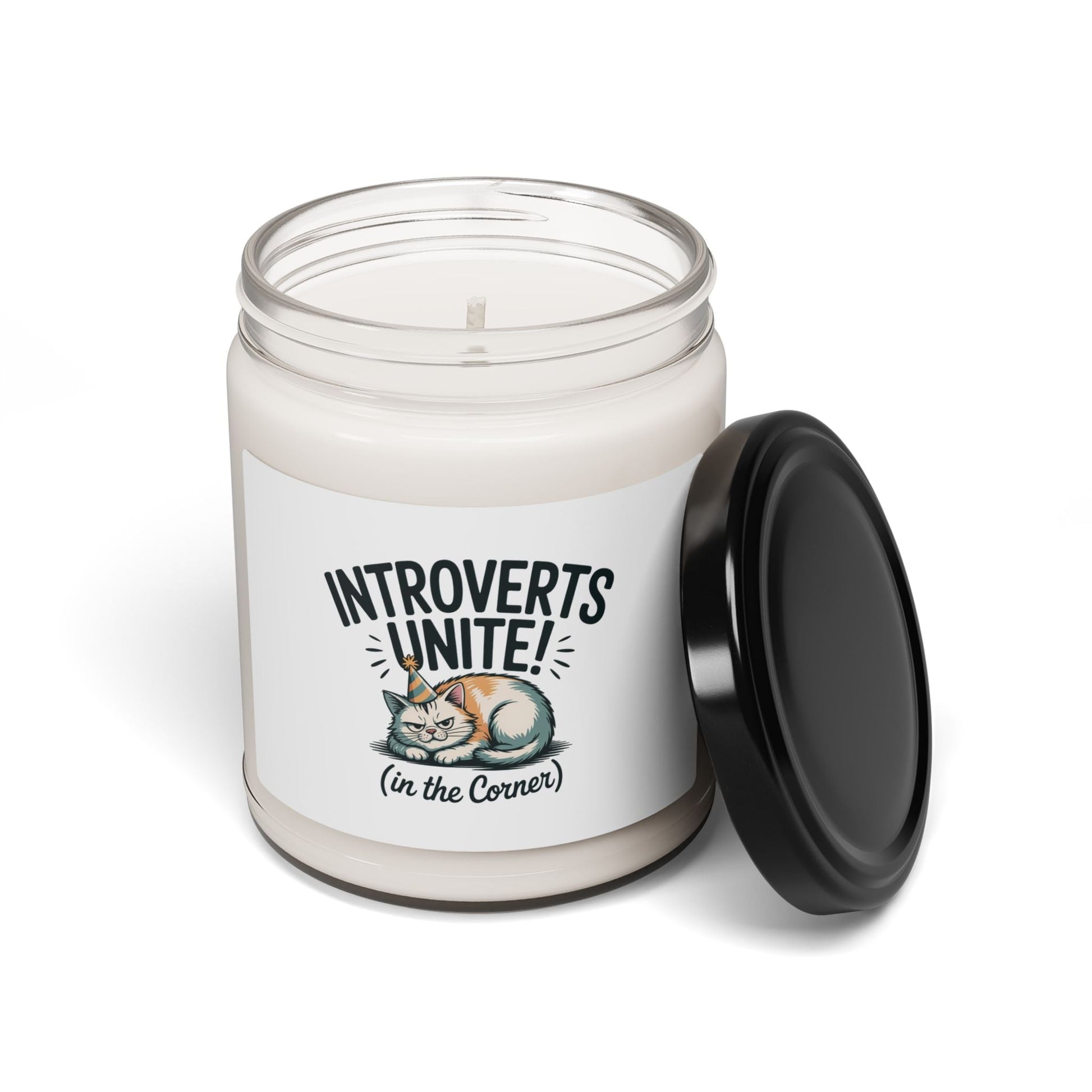 Introverts Unite (In the Corner) Candle | Funny Holiday Survival, Party Small Talk Humor - FloofChonk