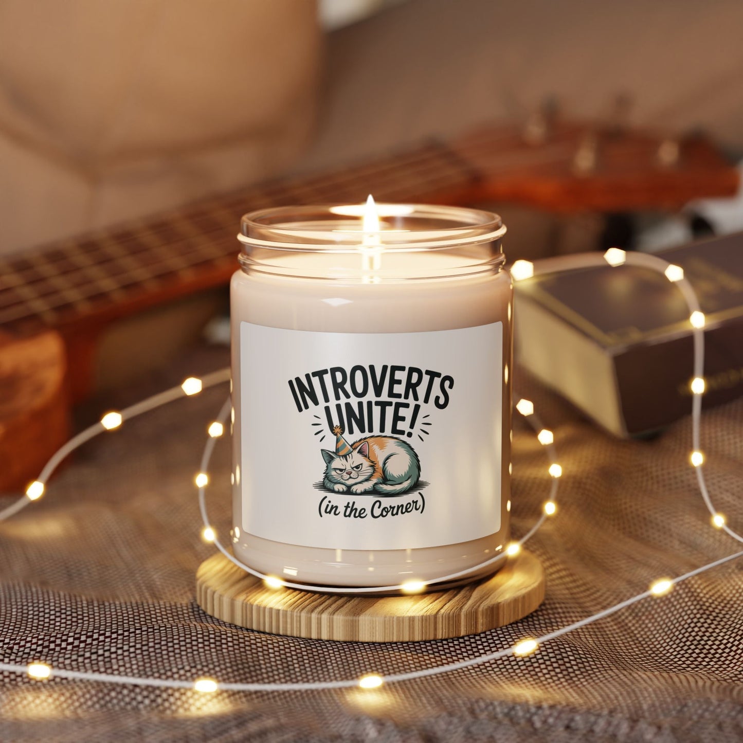 Introverts Unite (In the Corner) Candle | Funny Holiday Survival, Party Small Talk Humor - FloofChonk
