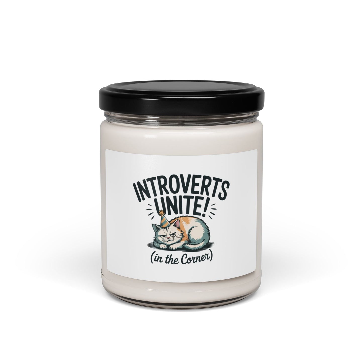 Introverts Unite (In the Corner) Candle | Funny Holiday Survival, Party Small Talk Humor - FloofChonk
