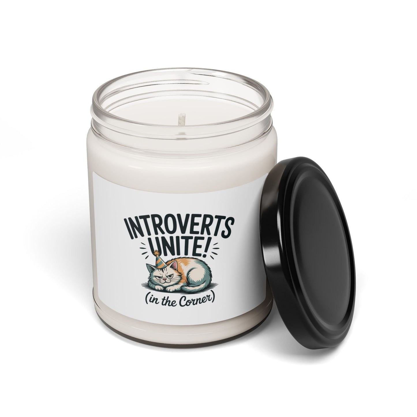 Introverts Unite (In the Corner) Candle | Funny Holiday Survival, Party Small Talk Humor - FloofChonk