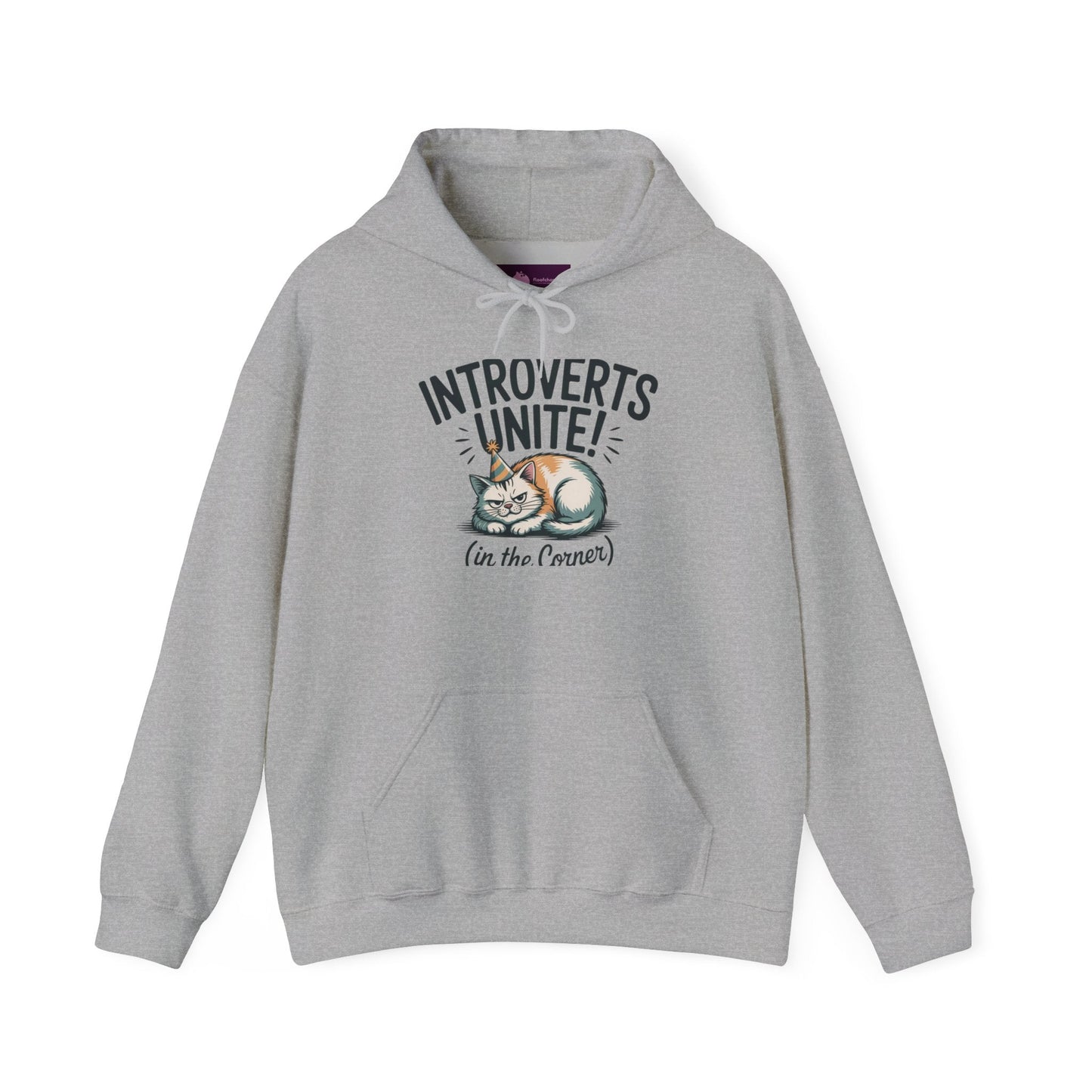 Introverts Unite (In The Corner) Hoodie | funny holiday shirt, party small talk jokes - FloofChonk
