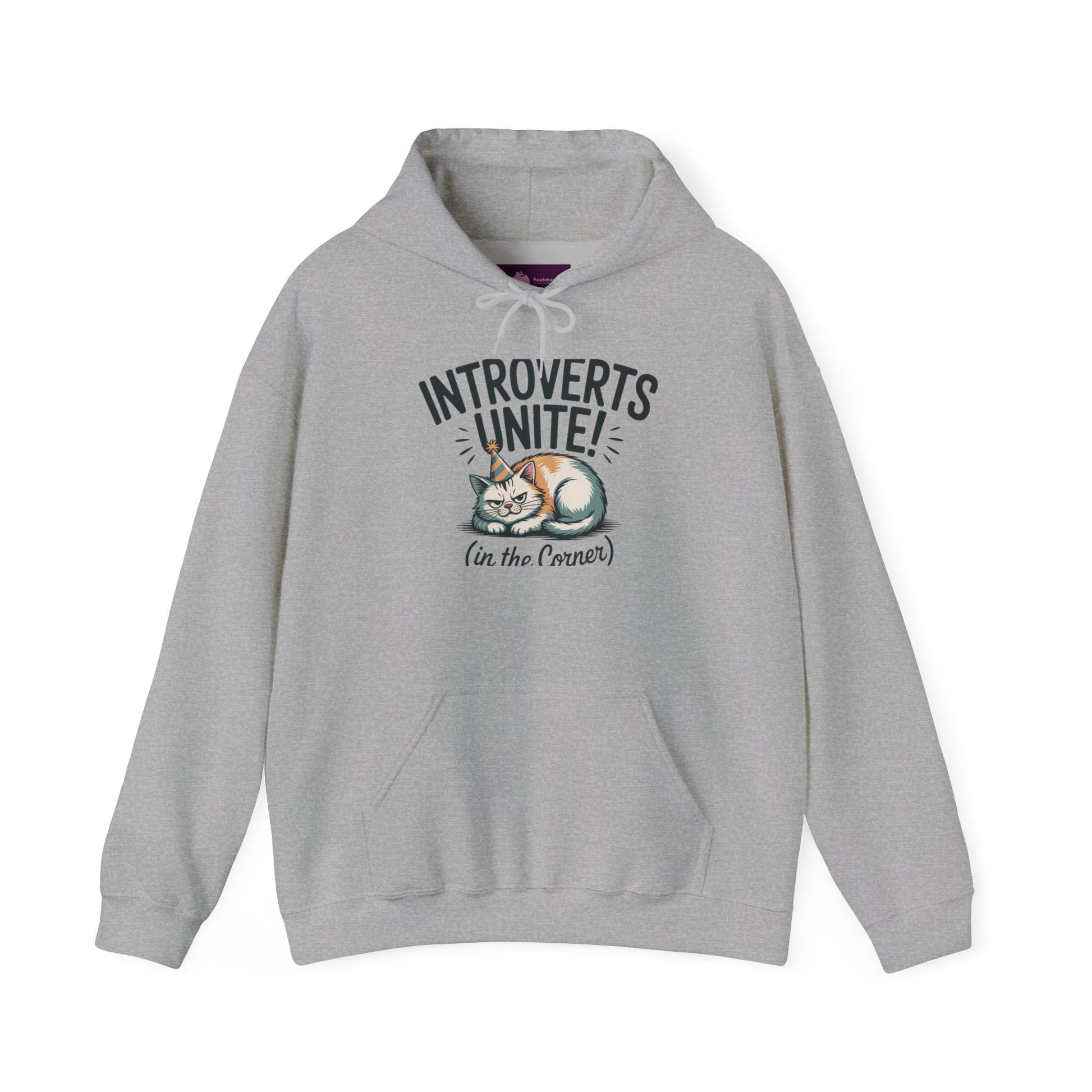 Introverts Unite (In The Corner) Hoodie | funny holiday shirt, party small talk jokes - FloofChonk