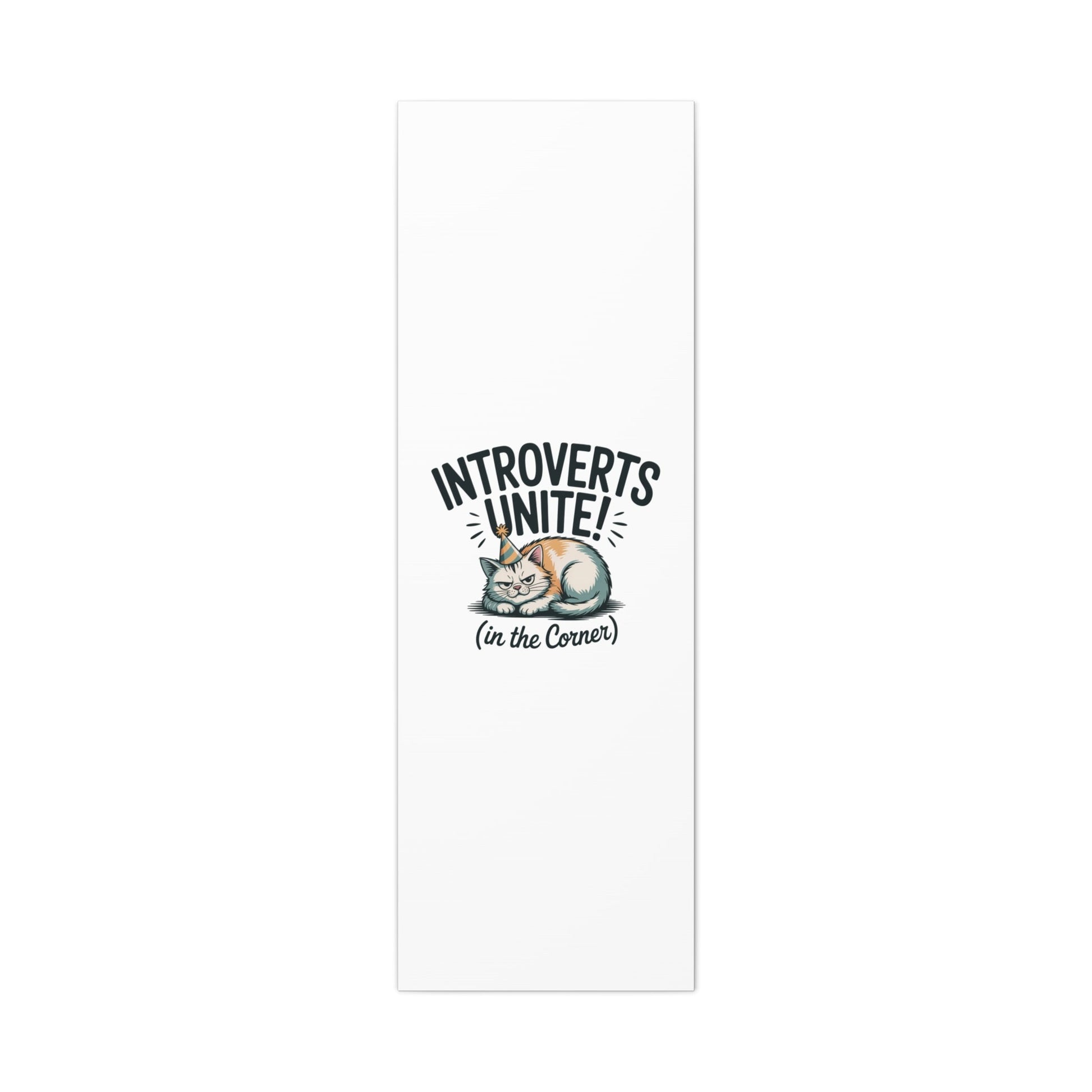 Introverts Unite (In the Corner) Matte Canvas | Funny Holiday Decor, Party Survival Humor - FloofChonk