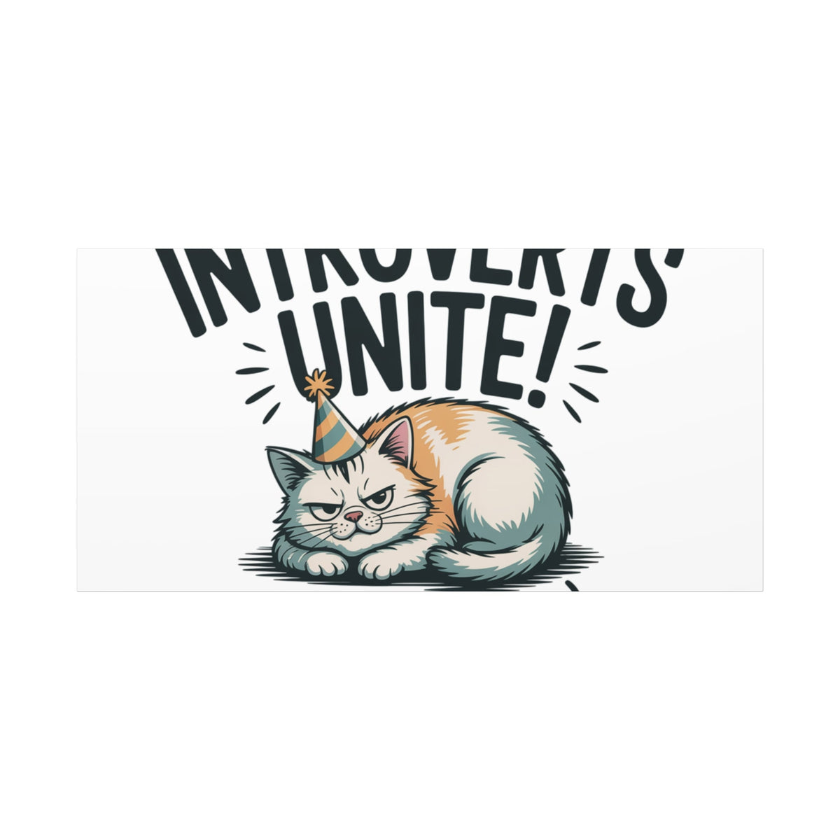 Introverts Unite (In the Corner) Matte Canvas | Funny Holiday Decor, Party Survival Humor - FloofChonk