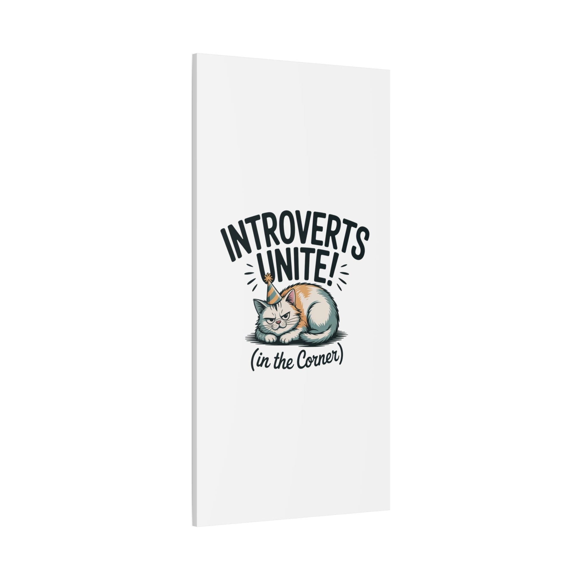 Introverts Unite (In the Corner) Matte Canvas | Funny Holiday Decor, Party Survival Humor - FloofChonk