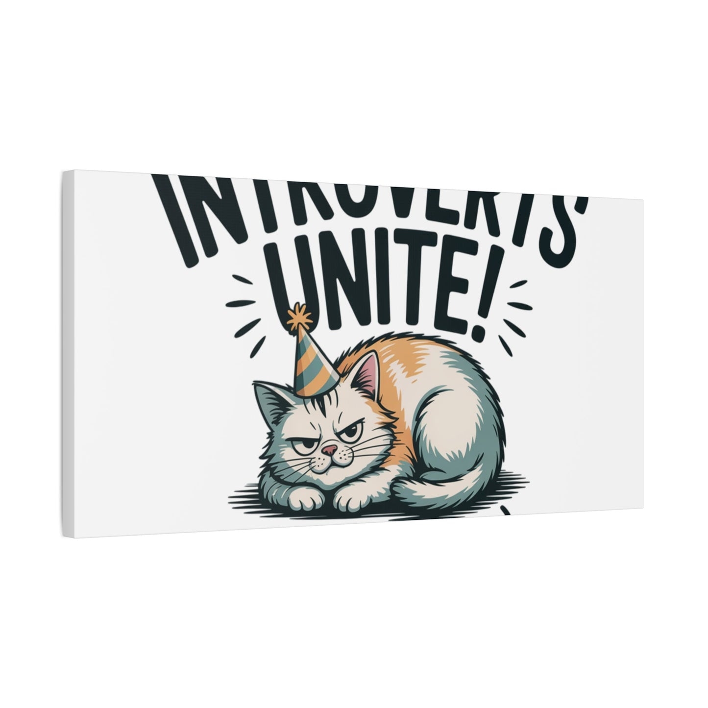 Introverts Unite (In the Corner) Matte Canvas | Funny Holiday Decor, Party Survival Humor - FloofChonk