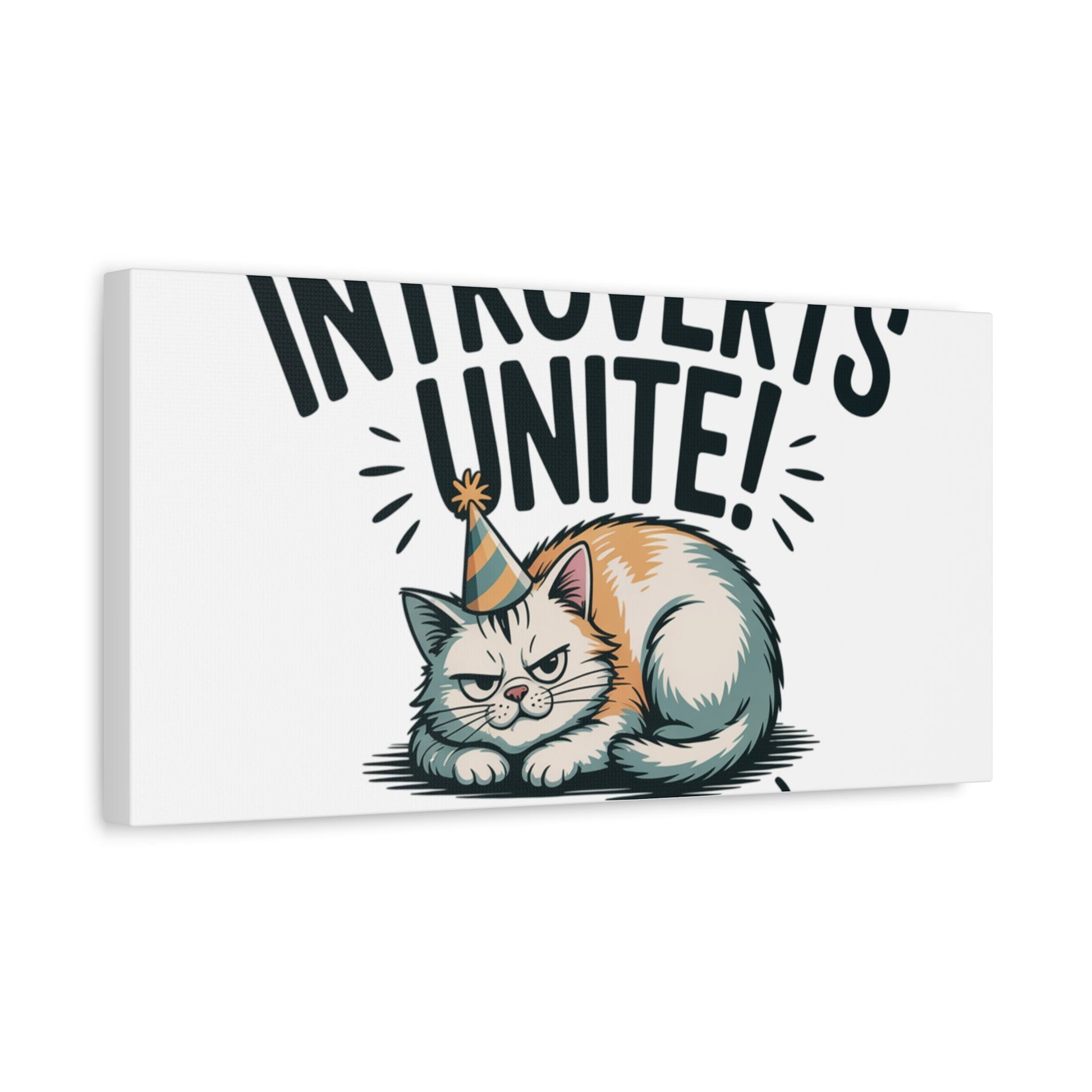 Introverts Unite (In the Corner) Matte Canvas | Funny Holiday Decor, Party Survival Humor - FloofChonk