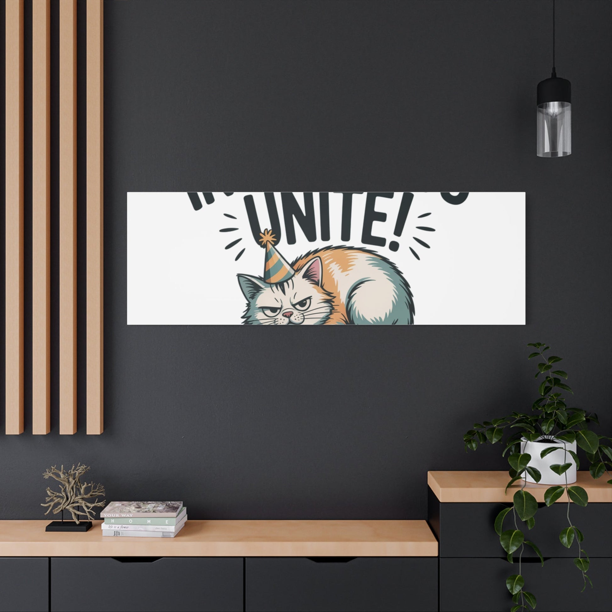 Introverts Unite (In the Corner) Matte Canvas | Funny Holiday Decor, Party Survival Humor - FloofChonk